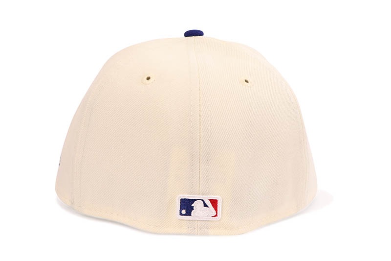 NEW ERA LOS ANGELES DODGERS UPSIDE DOWN 59FIFTY FITTED CAP (CHROME WHITE/DARK ROYAL) 14745160