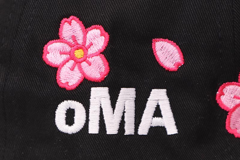oMA STUDIOS NY KANJI CHERRY BLOSSOM HAT (BLACK)