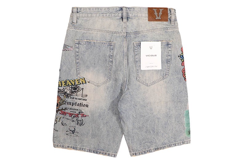 VICIOUS ON EARTH DENIM SHORTS (VC1208:LIGHT BLUE)