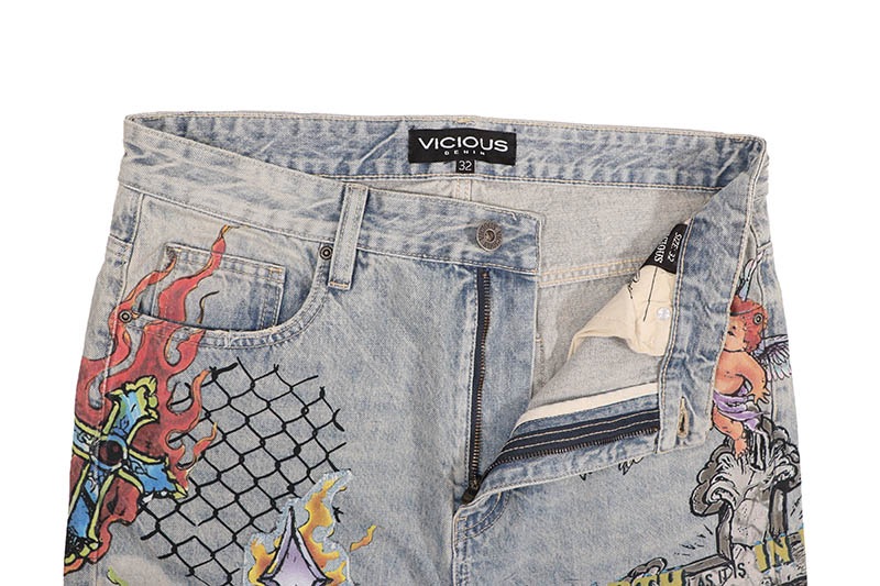 VICIOUS ON EARTH DENIM SHORTS (VC1208:LIGHT BLUE)