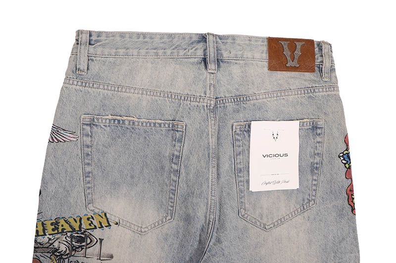 VICIOUS ON EARTH DENIM SHORTS (VC1208:LIGHT BLUE)