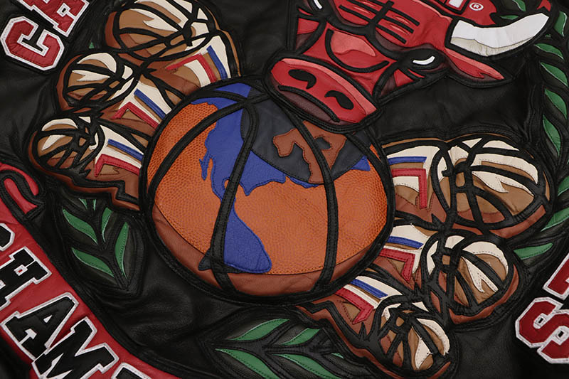 JEFF HAMILTON CHICAGO BULLS 3PEAT LEATHER JACKET (RED) | Brand,G-L