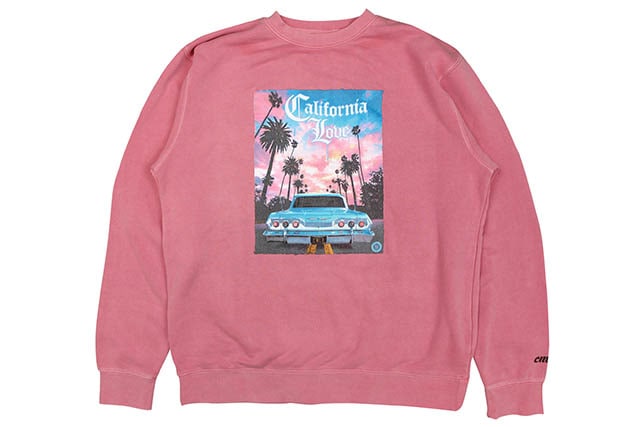 CLASSIC MATERIAL NY "CALIFORNIA LOVE/CMLA" CREW SWEAT(PIGMENT PINK)