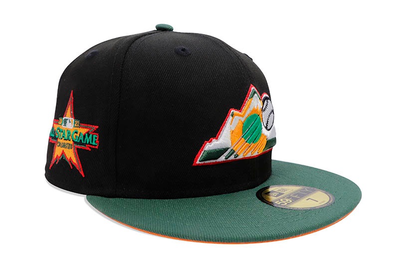 NEW ERA COLORADO ROCKIES 59FIFTY FITTED CAP (2021 WORLD SERIES CUSTOM SIDE PATCH/ORANGE UNDER VISOR/BLACK MP GREEN)
