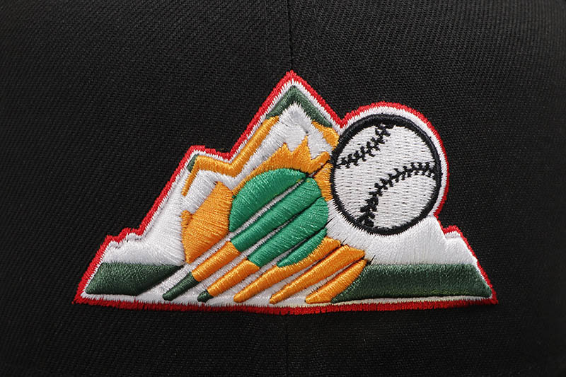 NEW ERA COLORADO ROCKIES 59FIFTY FITTED CAP (2021 WORLD SERIES CUSTOM SIDE PATCH/ORANGE UNDER VISOR/BLACK MP GREEN)