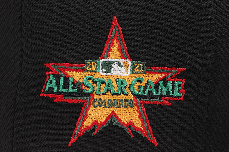 NEW ERA COLORADO ROCKIES 59FIFTY FITTED CAP (2021 WORLD SERIES CUSTOM SIDE PATCH/ORANGE UNDER VISOR/BLACK MP GREEN)