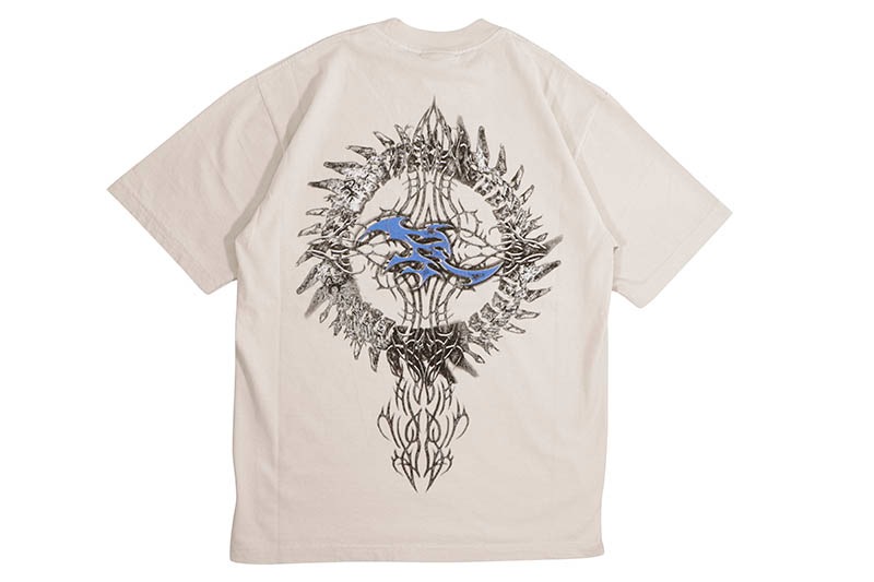 REVENGE GALLERY ボーン スカル パフプリTシャツCEMENT S