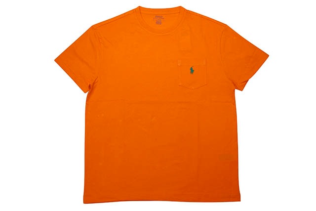 POLO RALPH LAUREN COTTON JERSEY POCKET T-SHIRT (710704248078:BRIGHT SIGMA ORANGE)