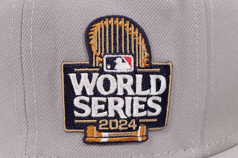 NEW ERA LOS ANGELES DODGERS 59FIFTY FITTED CAP (2024 WORLD SERIES SIDE PATCH/GREY UNDER VISOR/GREY)
