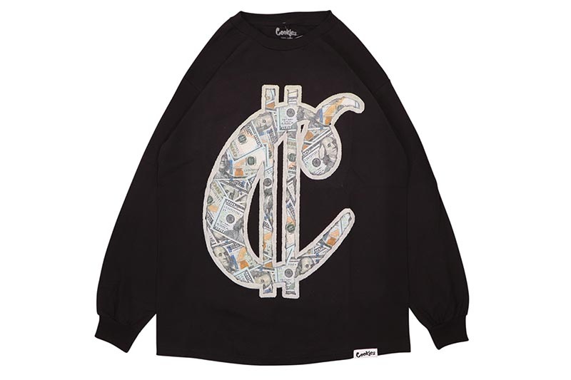 COOKIES DOLLAR C LS TEE (BLACK) CM254TLP02