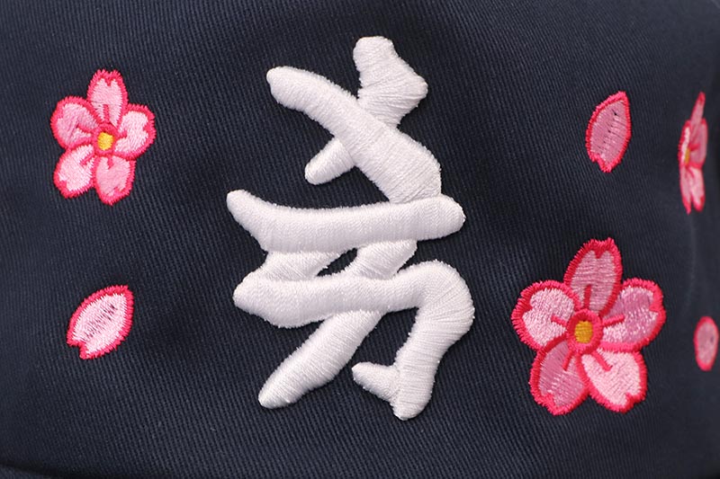 oMA STUDIOS NY KANJI CHERRY BLOSSOM HAT (NAVY)