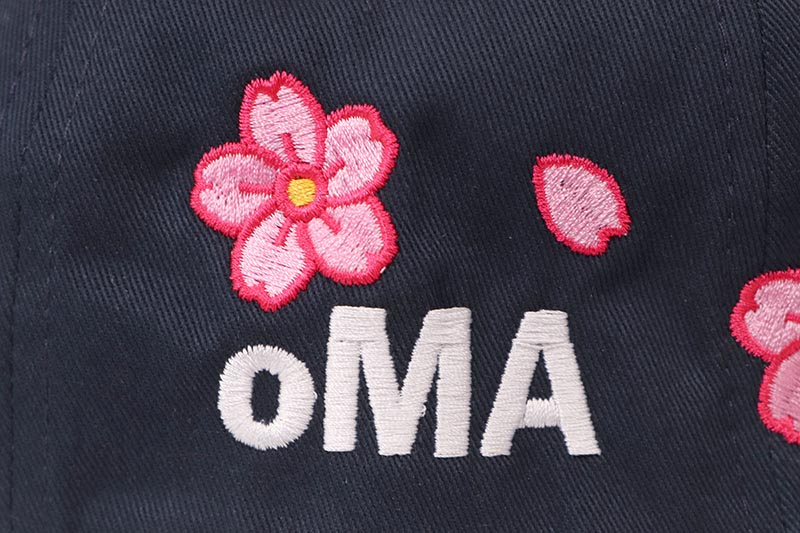 oMA STUDIOS NY KANJI CHERRY BLOSSOM HAT (NAVY)