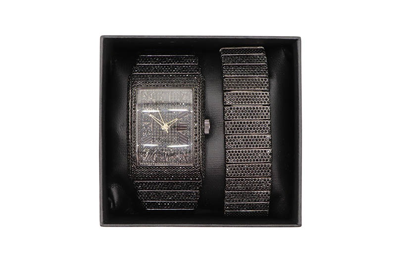 ICE STAR SQURE FACE WATCH & BRACELET (9832-105-901) BLACK
