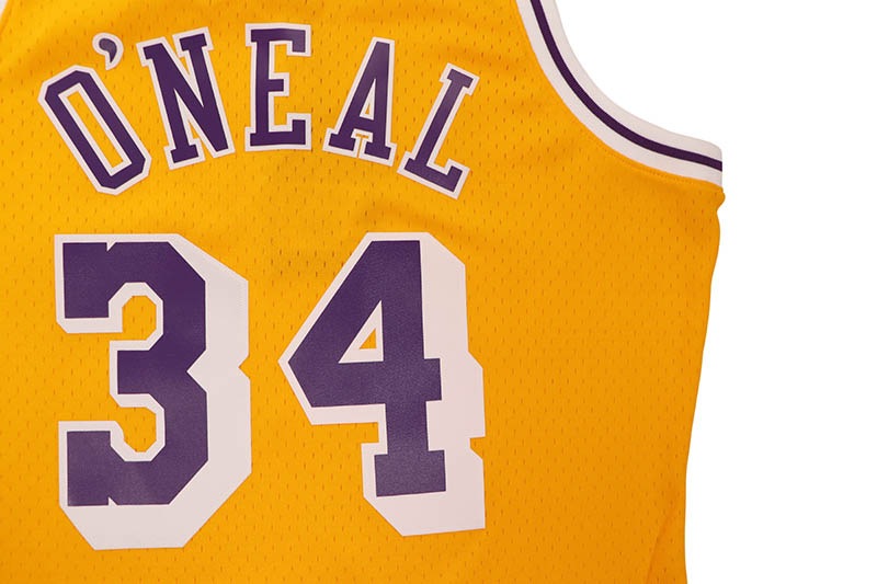 MITCHELL & NESS SWINGMAN JERSEY (LOS ANGELES LAKERS/HOME/SHAQUILLE O'NEAL/#34/1996-97:LIGHT GOLD) SMJYAC18177-LALLTGD96SON