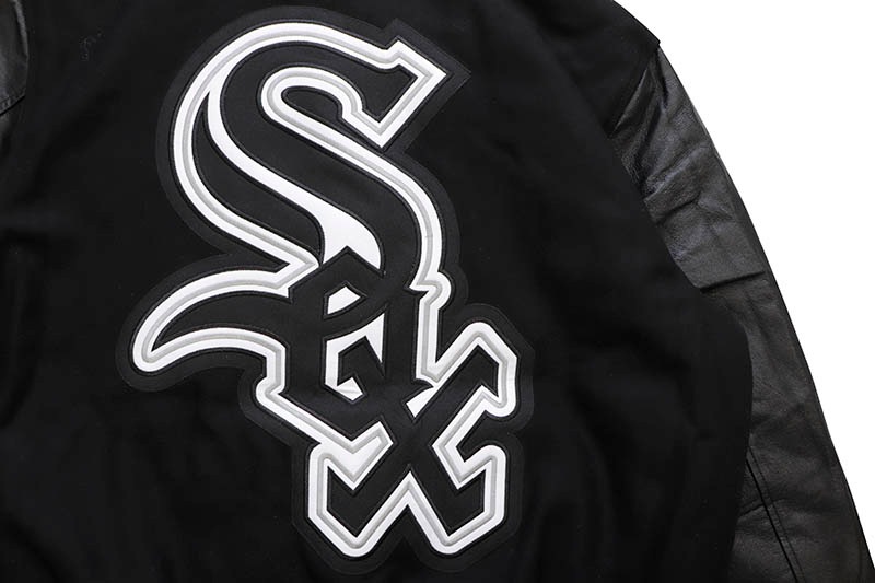 JH Design CHICAGO WHITE SOX REVERSIBLE WOOL AND LEATHER JACKET