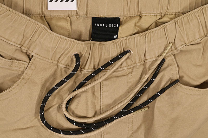 SMOKE RISE UTILITY TWILL LOUNGE SHORTS (JS23112:KHAKI)