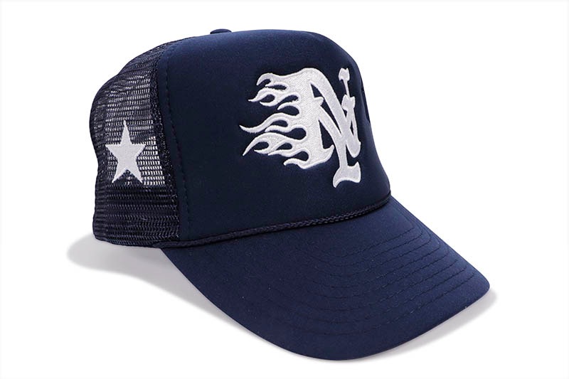 DROPOUT NEW YORK NY FLAMES TRUCKER HAT (NAVY) BB250