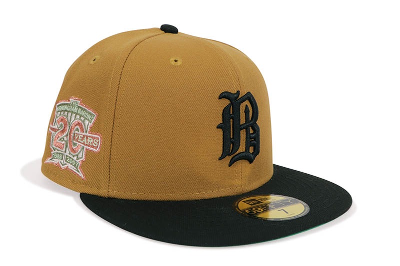 NEW ERA BIRMINGHAM BLACK BARONS 59FIFTY FITTED CAP (20YEARS SIDE PATCH/GREEN UNDER VISOR/OLD GOLD BLACK) 14439551
