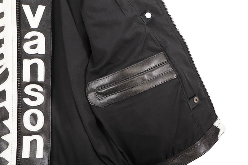 VANSON LEATHERS CUSTOM BONES FLAT-TRACK JACKET (BONE BLACK)