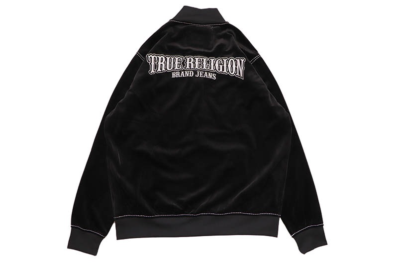TRUE RELIGION VELOUR BIG T ZIP JACKET (108625:JET BLACK) | Brand
