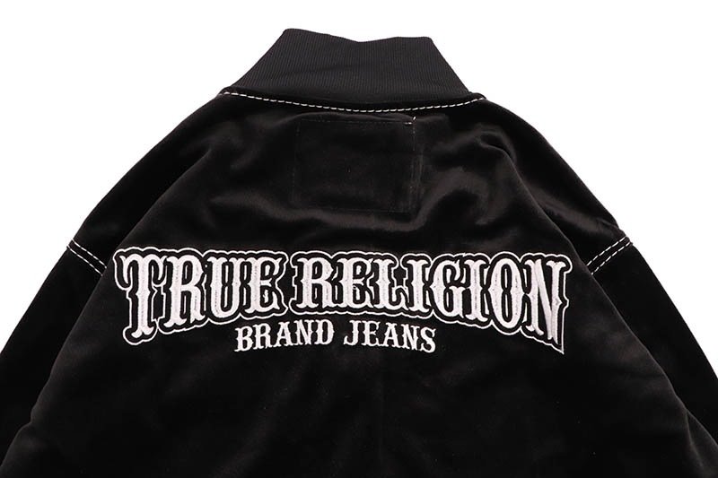 TRUE RELIGION VELOUR BIG T ZIP JACKET (108625:JET BLACK) | Brand