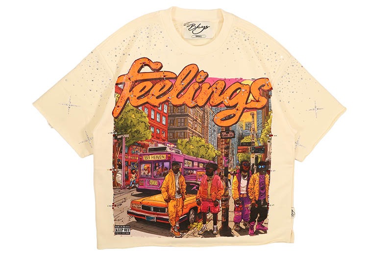 BKYS FEELINGS FRENCH TERRY CROPPED TEE (T1500:OFF WHITE)