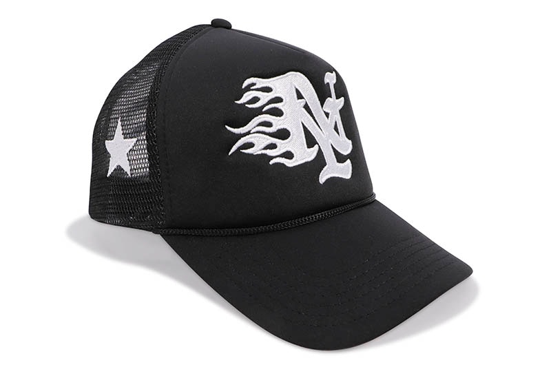 DROPOUT NEW YORK NY FLAMES TRUCKER HAT (BLACK) BB250
