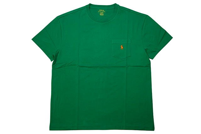 POLO RALPH LAUREN COTTON JERSEY POCKET T-SHIRT (710704248080:CHROMA GREEN)