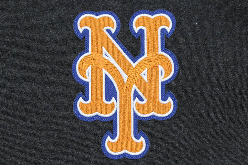 JH Design NEW YORK METS REVERSIBLE FLEECE AND FAUX LEATHER HOODED JACKET (953-GTT8:CHARCOAL/BLACK)