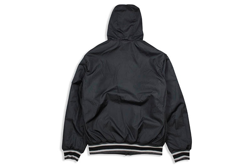 JH Design NEW YORK METS REVERSIBLE FLEECE AND FAUX LEATHER HOODED JACKET (953-GTT8:CHARCOAL/BLACK)