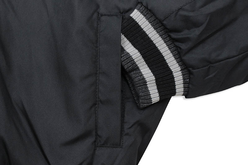 JH Design NEW YORK METS REVERSIBLE FLEECE AND FAUX LEATHER HOODED JACKET (953-GTT8:CHARCOAL/BLACK)