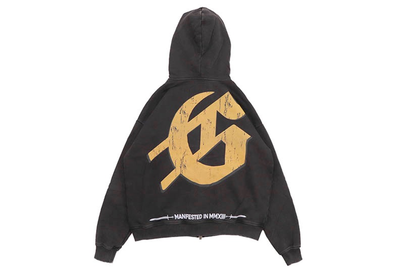 GODSPEED CHROME LIBERTY ZIP HOODIE (BLACK WASH) | Brand,G-L