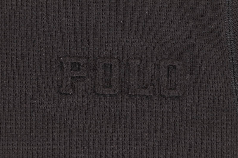 POLO RALPH LAUREN WAFFLE-KNIT THERMAL SHIRT (PWLE2R-AA8V:BLACK)