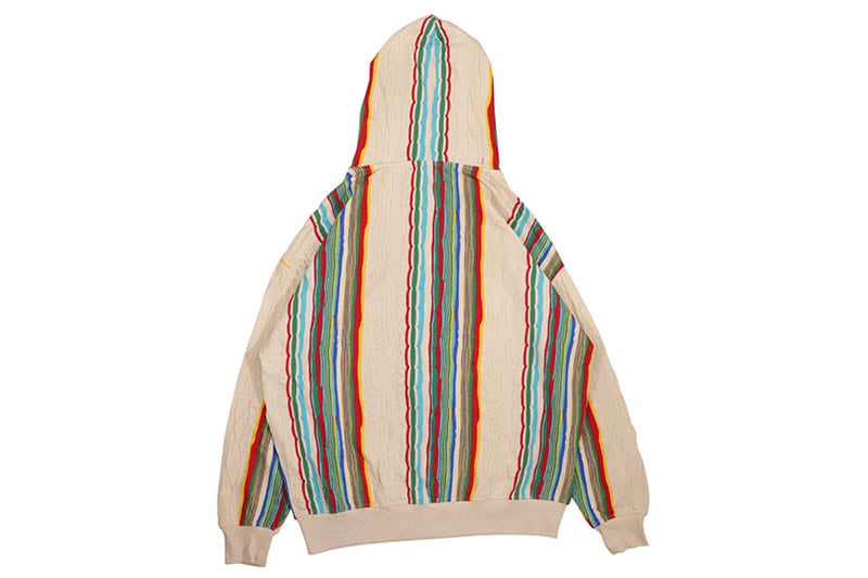 RINGSPUN WAVE JACQUARD ZIP-UP HOODIE (352-313:CREAM)