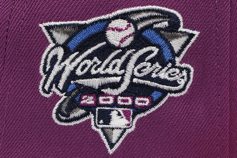 NEW ERA NEW YORK YANKEES 59FIFTY FITTED CAP (2000 WORLD SERIES CUSTOM SIDE PATCH/GREY UNDER VISOR/SPARKLING GRAPE LAVA RED)