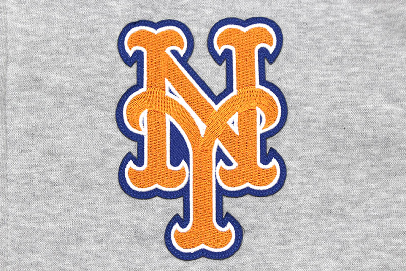 JH Design NEW YORK METS REVERSIBLE FLEECE AND FAUX LEATHER HOODED JACKET (953-GTT8:GREY/BLACK)