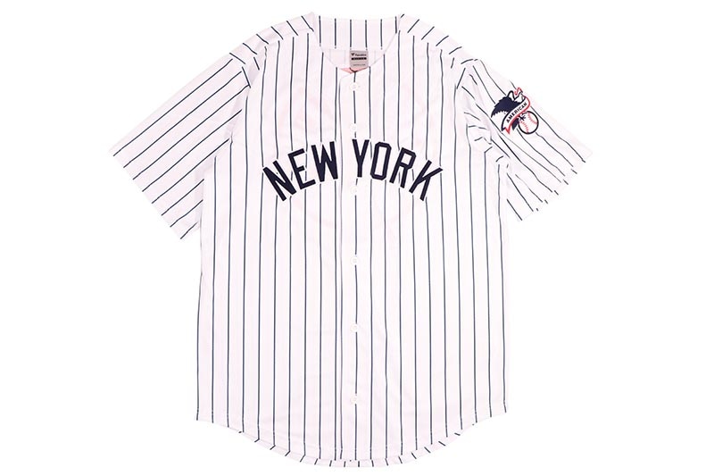 FANATICS NEW YORK YANKEES BASEBALL SHIRT (ML2122SS0001:WHITE PIN STRIPE)