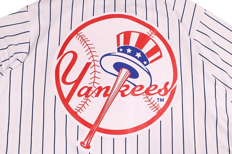 FANATICS NEW YORK YANKEES BASEBALL SHIRT (ML2122SS0001:WHITE PIN STRIPE)