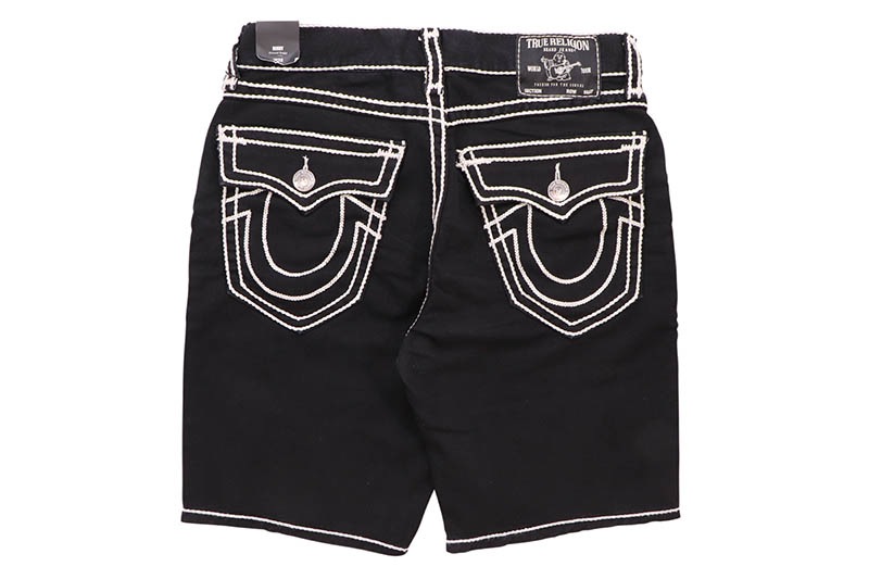 TRUE RELIGION BOBBY ROPE STITCH FLAP SHORT (109242:2SB BODY RINSE BLACK)