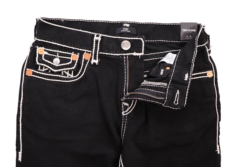 TRUE RELIGION BOBBY ROPE STITCH FLAP SHORT (109242:2SB BODY RINSE BLACK)