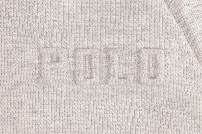 POLO RALPH LAUREN WAFFLE-KNIT THERMAL SHIRT (PWLE2R-AHRR:CLASSIC HEATHER)