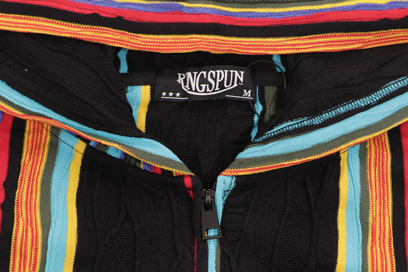 RINGSPUN WAVE JACQUARD ZIP-UP HOODIE (352-313:MULTI)