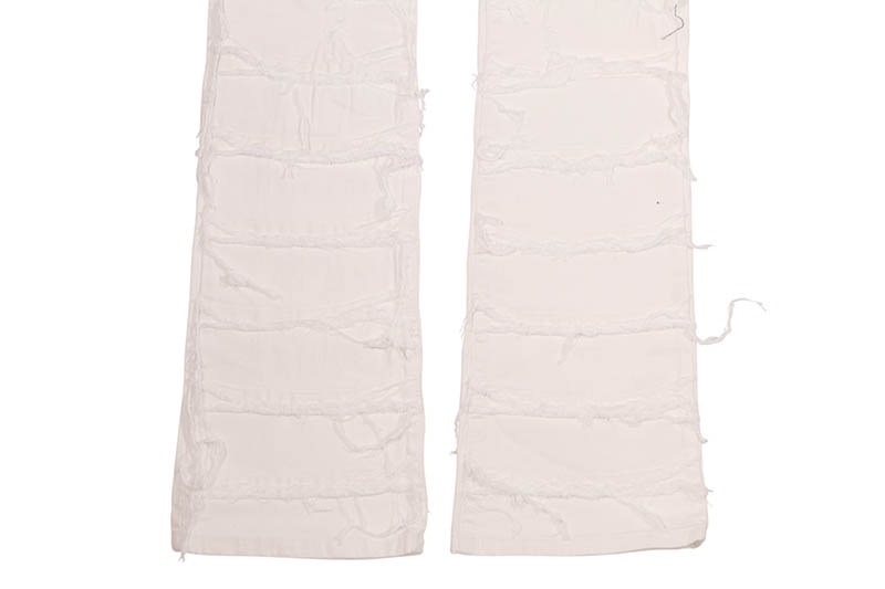 SPARK STRETCH STACKED TWILL PANTS WITH FRAYED PATCH (S3016T:WHITE)