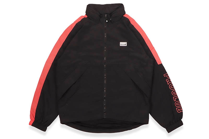 PRO CLUB FULL COURT WINDBREAKER JACKET (BLACK/RED) 03PC0303 15PC0307