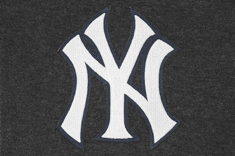 JH Design NEW YORK YANKEES REVERSIBLE FLEECE AND FAUX LEATHER HOODED JACKET (953-GTT8:CHARCOAL/BLACK)