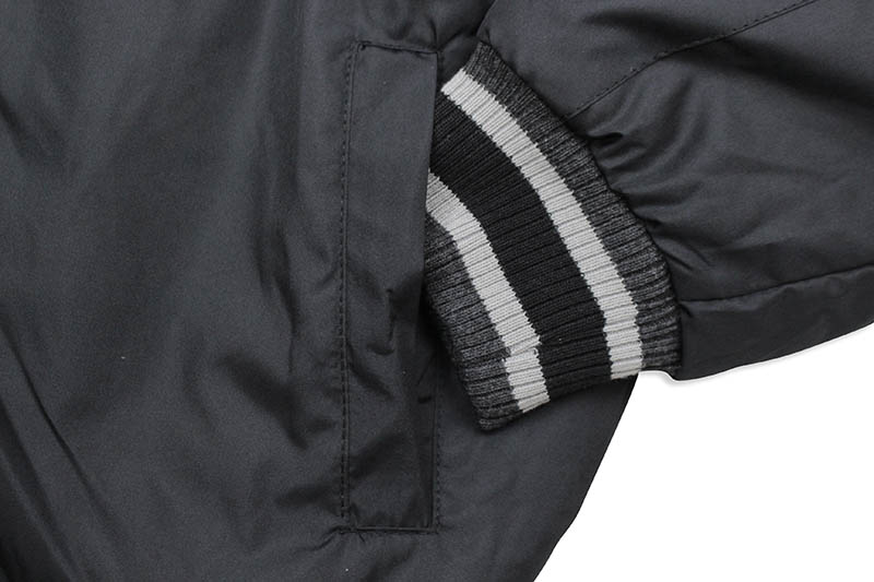 JH Design NEW YORK YANKEES REVERSIBLE FLEECE AND FAUX LEATHER HOODED JACKET (953-GTT8:CHARCOAL/BLACK)