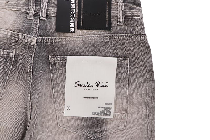 SMOKE RISE 10" HEAVY RIP & REPAIR JEAN SHORTS (JS25111:FUSE GREY)