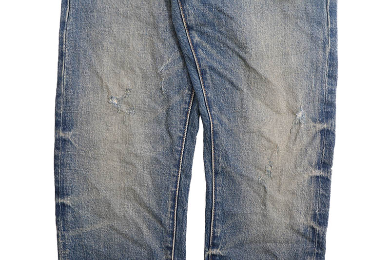 PURPLE BRAND STRAIGHT SLIM JEAN (P005-TYFM124:2 YEAR DIRTY FADE MID INDIGO)