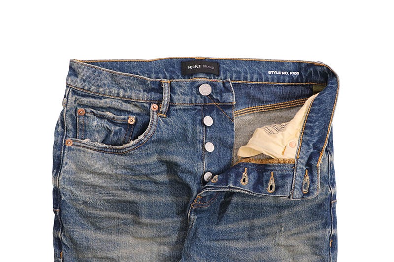 PURPLE BRAND STRAIGHT SLIM JEAN (P005-TYFM124:2 YEAR DIRTY FADE MID INDIGO)