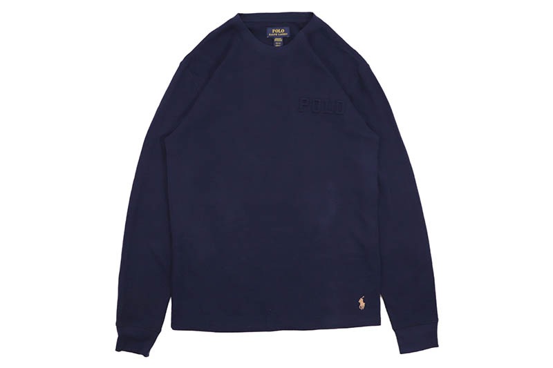 POLO RALPH LAUREN WAFFLE-KNIT THERMAL SHIRT (PWLE2R-AHSR:NAVY)